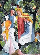 August Macke Vier Madchen oil painting on canvas